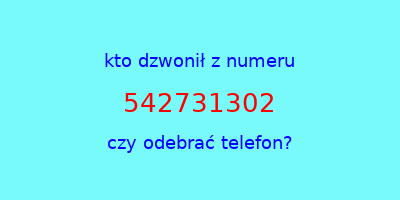 kto dzwonił 542731302  czy odebrać telefon?