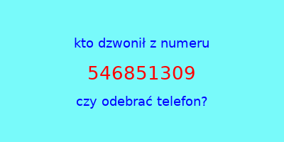 kto dzwonił 546851309  czy odebrać telefon?