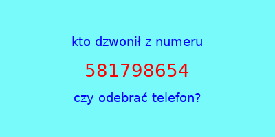 kto dzwonił 581798654  czy odebrać telefon?