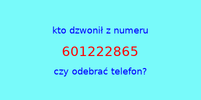 kto dzwonił 601222865  czy odebrać telefon?