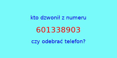 kto dzwonił 601338903  czy odebrać telefon?