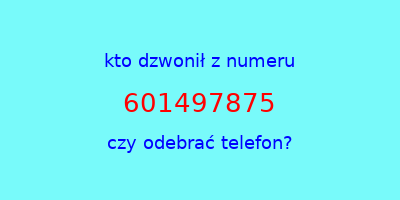 kto dzwonił 601497875  czy odebrać telefon?