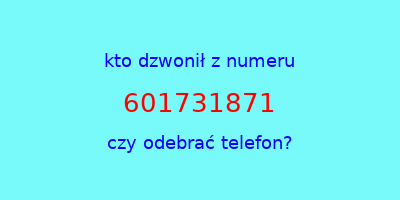 kto dzwonił 601731871  czy odebrać telefon?