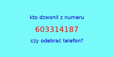 kto dzwonił 603314187  czy odebrać telefon?