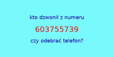 kto dzwonił 603755739  czy odebrać telefon?