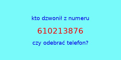 kto dzwonił 610213876  czy odebrać telefon?