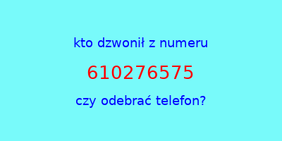 kto dzwonił 610276575  czy odebrać telefon?