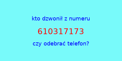 kto dzwonił 610317173  czy odebrać telefon?