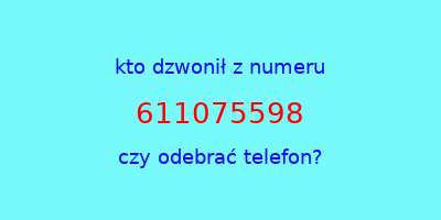 kto dzwonił 611075598  czy odebrać telefon?