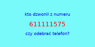 kto dzwonił 611111575  czy odebrać telefon?