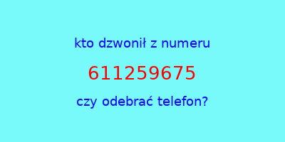 kto dzwonił 611259675  czy odebrać telefon?