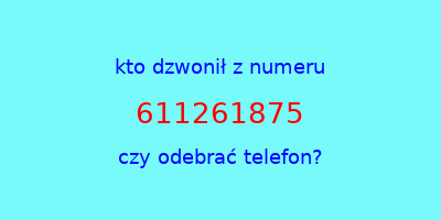 kto dzwonił 611261875  czy odebrać telefon?