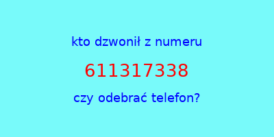 kto dzwonił 611317338  czy odebrać telefon?