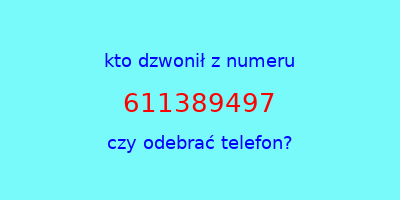 kto dzwonił 611389497  czy odebrać telefon?