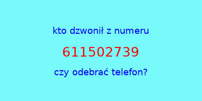 kto dzwonił 611502739  czy odebrać telefon?