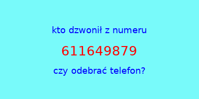 kto dzwonił 611649879  czy odebrać telefon?