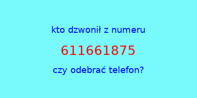 kto dzwonił 611661875  czy odebrać telefon?