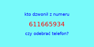 kto dzwonił 611665934  czy odebrać telefon?