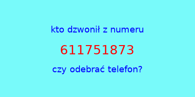 kto dzwonił 611751873  czy odebrać telefon?