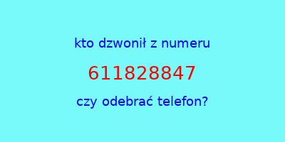 kto dzwonił 611828847  czy odebrać telefon?