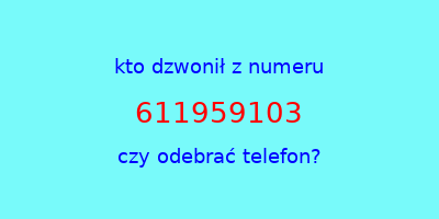 kto dzwonił 611959103  czy odebrać telefon?