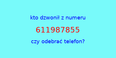 kto dzwonił 611987855  czy odebrać telefon?