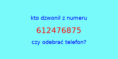 kto dzwonił 612476875  czy odebrać telefon?