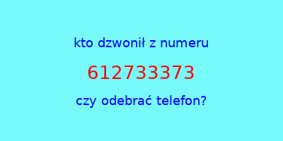 kto dzwonił 612733373  czy odebrać telefon?