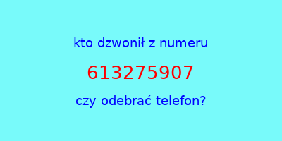 kto dzwonił 613275907  czy odebrać telefon?