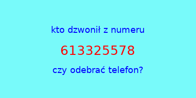 kto dzwonił 613325578  czy odebrać telefon?