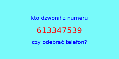 kto dzwonił 613347539  czy odebrać telefon?