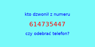 kto dzwonił 614735447  czy odebrać telefon?