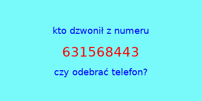 kto dzwonił 631568443  czy odebrać telefon?