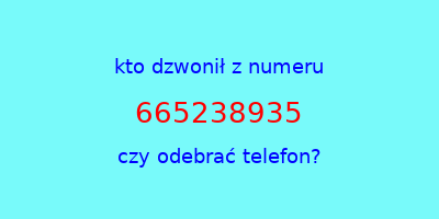 kto dzwonił 665238935  czy odebrać telefon?