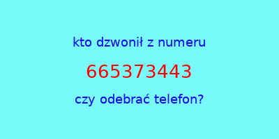 kto dzwonił 665373443  czy odebrać telefon?