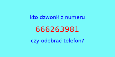 kto dzwonił 666263981  czy odebrać telefon?