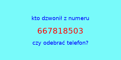 kto dzwonił 667818503  czy odebrać telefon?