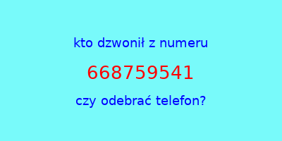 kto dzwonił 668759541  czy odebrać telefon?