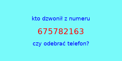 kto dzwonił 675782163  czy odebrać telefon?