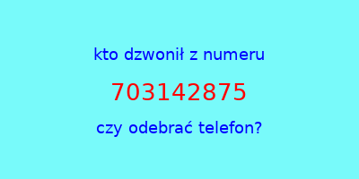 kto dzwonił 703142875  czy odebrać telefon?