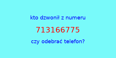 kto dzwonił 713166775  czy odebrać telefon?