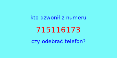 kto dzwonił 715116173  czy odebrać telefon?