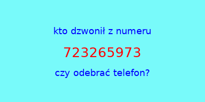 kto dzwonił 723265973  czy odebrać telefon?