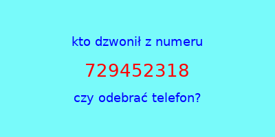 kto dzwonił 729452318  czy odebrać telefon?