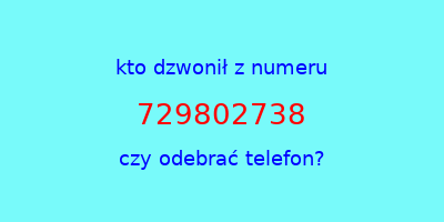 kto dzwonił 729802738  czy odebrać telefon?