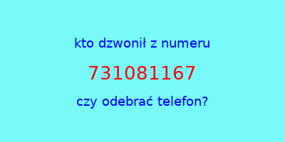 kto dzwonił 731081167  czy odebrać telefon?