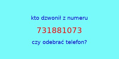 kto dzwonił 731881073  czy odebrać telefon?