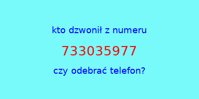 kto dzwonił 733035977  czy odebrać telefon?