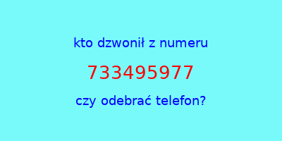 kto dzwonił 733495977  czy odebrać telefon?