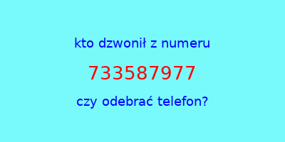 kto dzwonił 733587977  czy odebrać telefon?